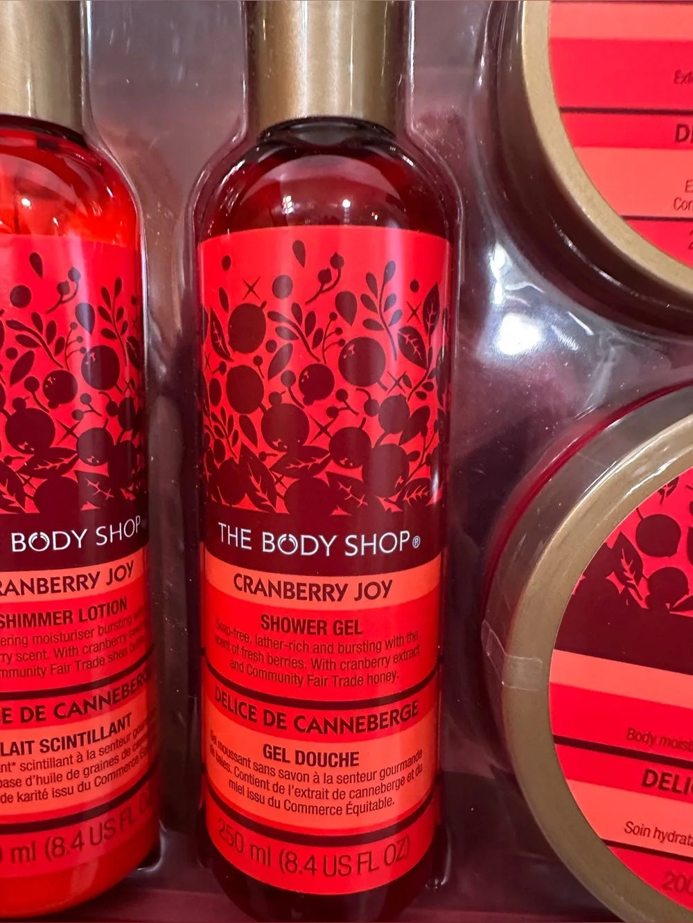 RARE The Body Shop Cranberry Joy Gift Set of 7 Lotion Shower Gel Butter Balm